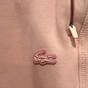 LACOSTE | Ankle-Crop Double-Fleece Joggers | Pink | Size 4 | NWT